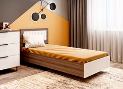 МС Роза Кровать 900 Орех Франклин/Графит Скин, ДСВ Мебель