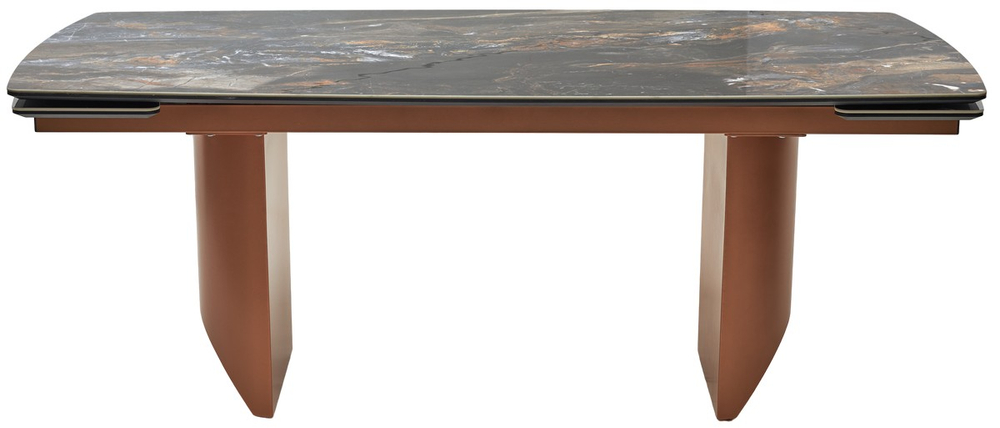 Стол М-City DISAUR Пуанто 200 Черная Лава (Titanium Lawa Nero), керамика, Медь каркас