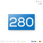 Номер на дверь 280, табличка на дверь для офиса, квартиры, кабинета, аудитории, склада, голубая 120х70 мм, Айдентика Технолоджи