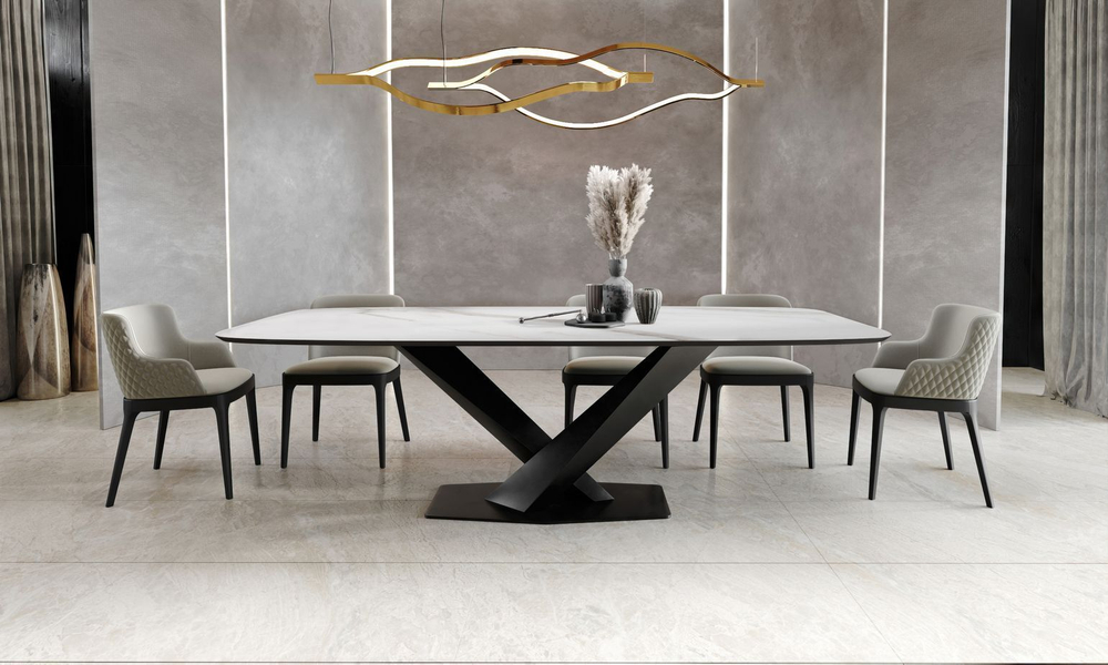 Стол Toros 200 овальный, керамика матовая белая