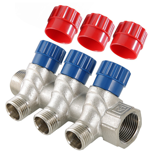 Коллектор с регулировочными вентилями 2 выхода 1" * 1/2" (VTc.560.N) (Valtec)