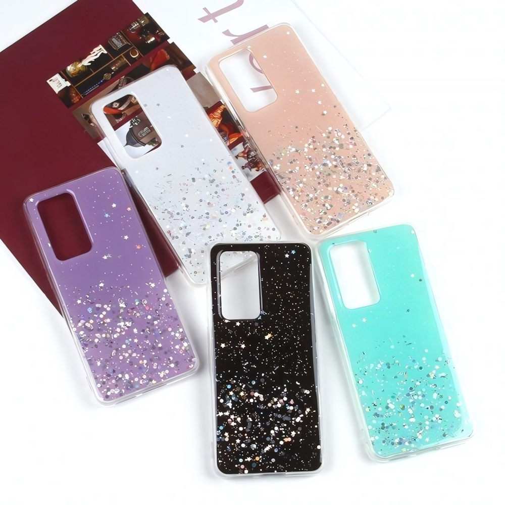 Чехол ТПУ с блестками для Huawei P40 Pro, 011057 Белый