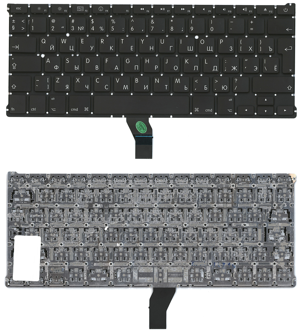 Клавиатура для ноутбука MacBook A1369 2010+  черная, большой ENTER RU