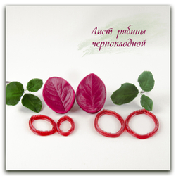 силиконовый вайнер и каттеры листа рябины черноплодной