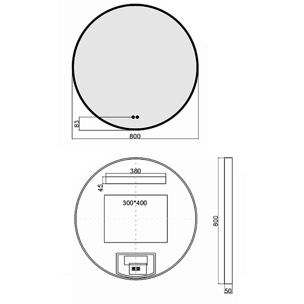 Зеркало Azario Лайвли D800 с подсветкой и диммером, подогрев, белый матовый (АZ-LED012125)