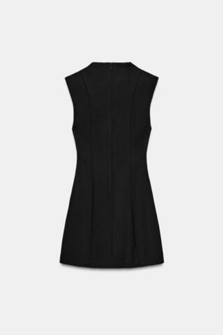 ZARA КОРОТКОЕ ПЛАТЬЕ С ПОДПЛЕЧНИКАМИ, ЧЕРНЫЙ