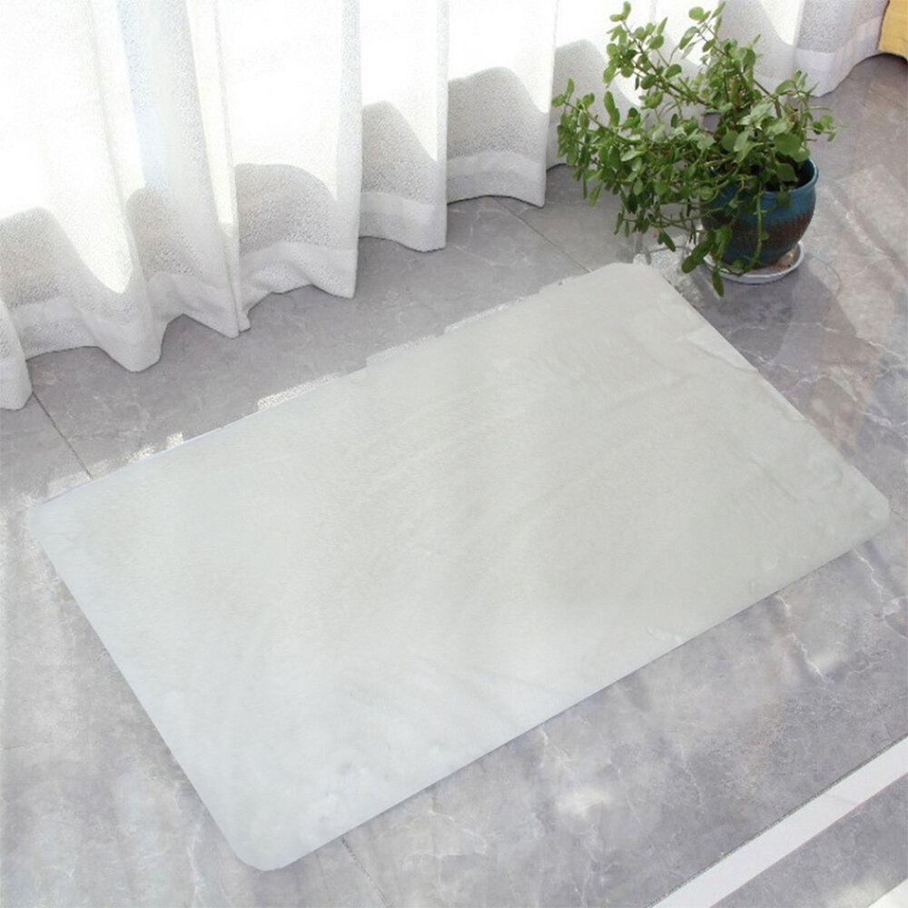 Коврик прикроватный 60*90см, мягкий ворс, полиэстер, белый