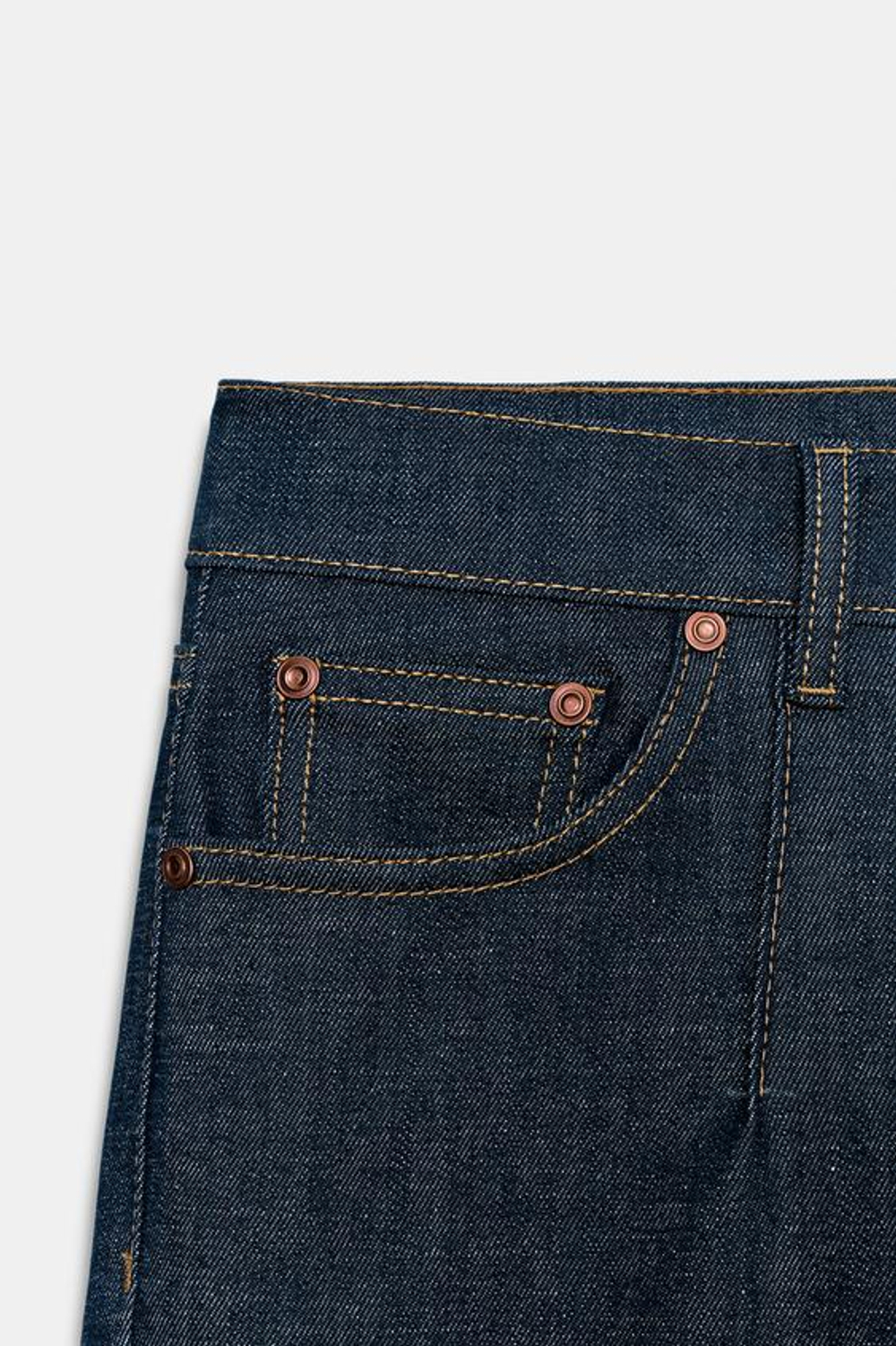 ZARA УКОРОЧЕННЫЕ РАСШИРЕННЫЕ ДЖИНСЫ СО СРЕДНЕЙ ПОСАДКОЙ — ZW COLLECTION, СИНИЙ