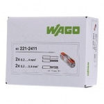 Клеммник WAGO 2 (одножильных или многожильных) х 0,2-4 мм 32A Cu [уп. 60шт] 221-2411