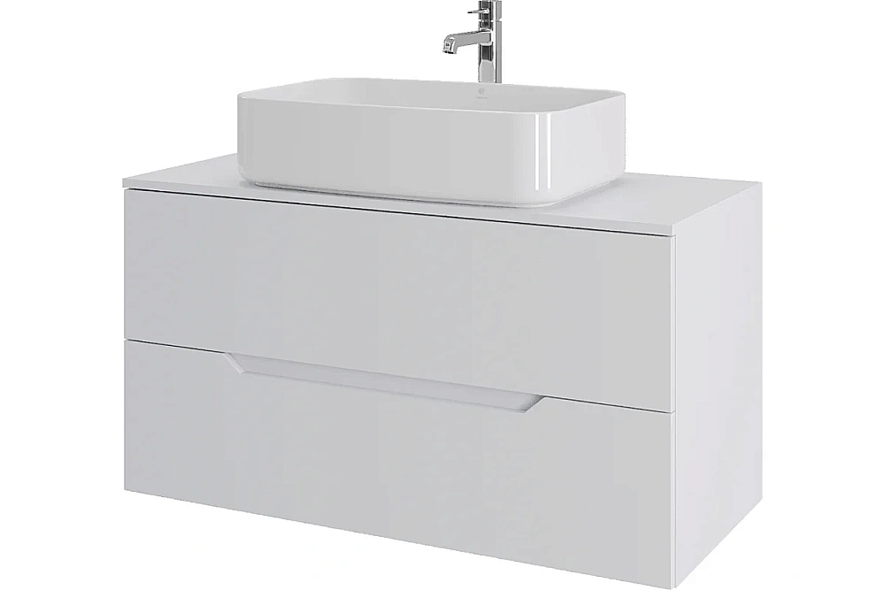 Тумба с раковиной Orange Line 100 Li-100TuwMDF+B07-600W белый