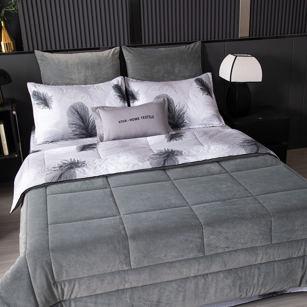 Комплект постельного белья на резинке Сатин Velouria Luxe с Одеялом VLR013