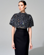 Укороченный кейп "Звездное небо" с кристаллами