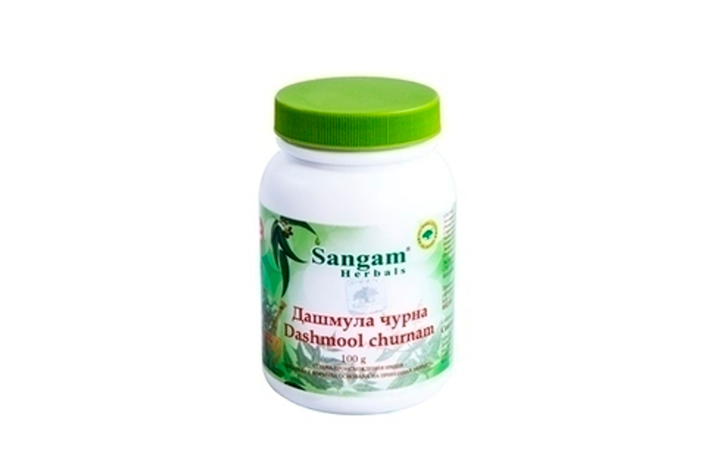 Sangam Herbals Дашмула чурна Dashmool churnam (Эгле, Арника, Ороксилум, Стереоспермум, Гмелина, Паслен, Якорцы, Десмодиум, Пришнипарни) смесь сухого растительного сырья 100 г