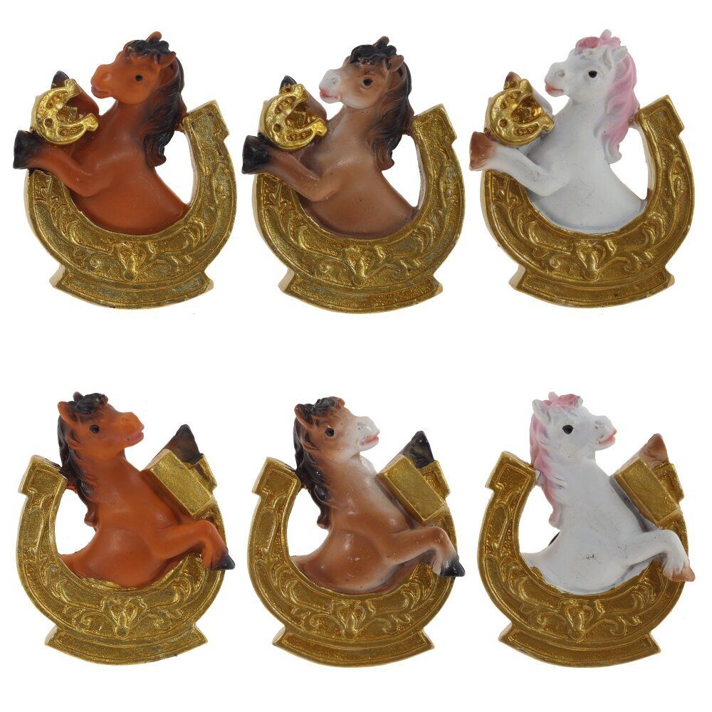 GAEM Магнит "Лошадка с подковой", L4,5 W1,5 H5,5 см, 6в.