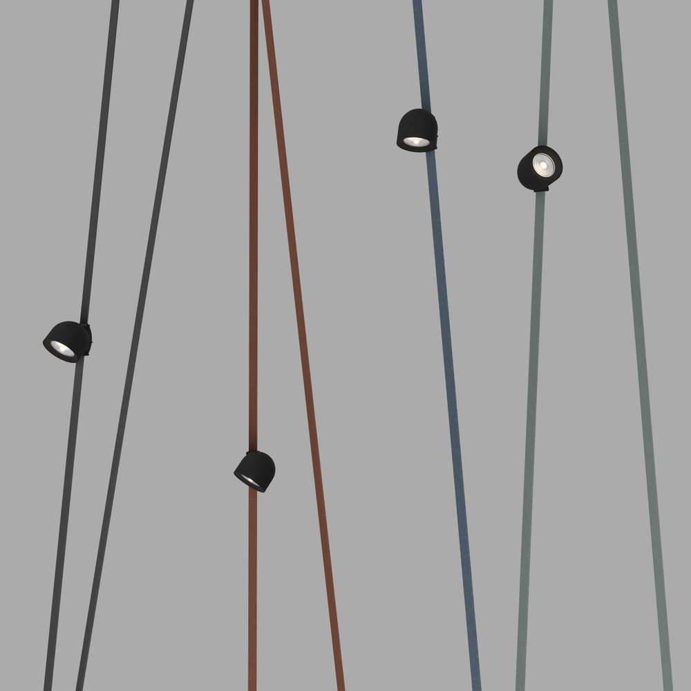 DK5540-BK Поворотный светильник для трека-ремня Belty, серия Spot, со светодиодом, D100*H107мм, 48V DC, 12W, RA90, 38°, 4000K, IP20, черный, алюминий