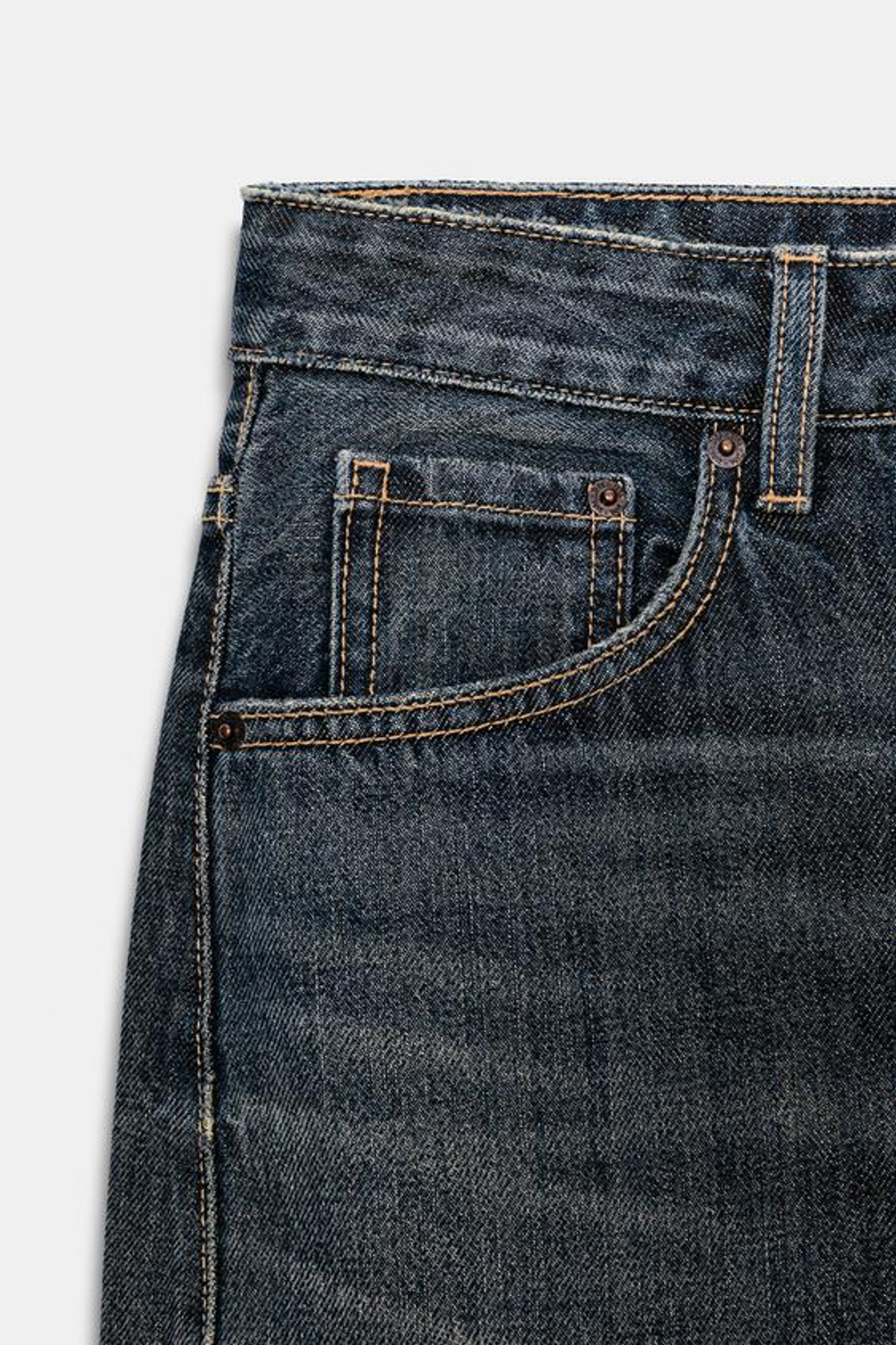 ZARA ДЖИНСЫ TRF BAGGY BALLOON СО СРЕДНЕЙ ПОСАДКОЙ, СИНИЙ