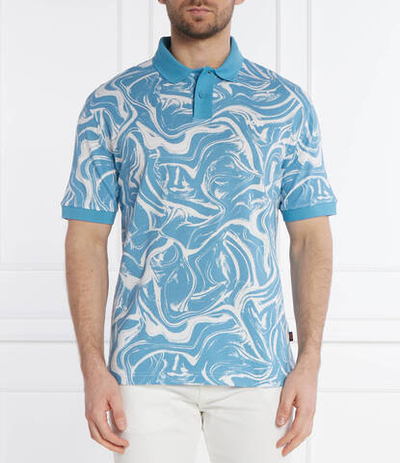 Поло AlloverOcean BOSS ORANGE - голубой(50511565)