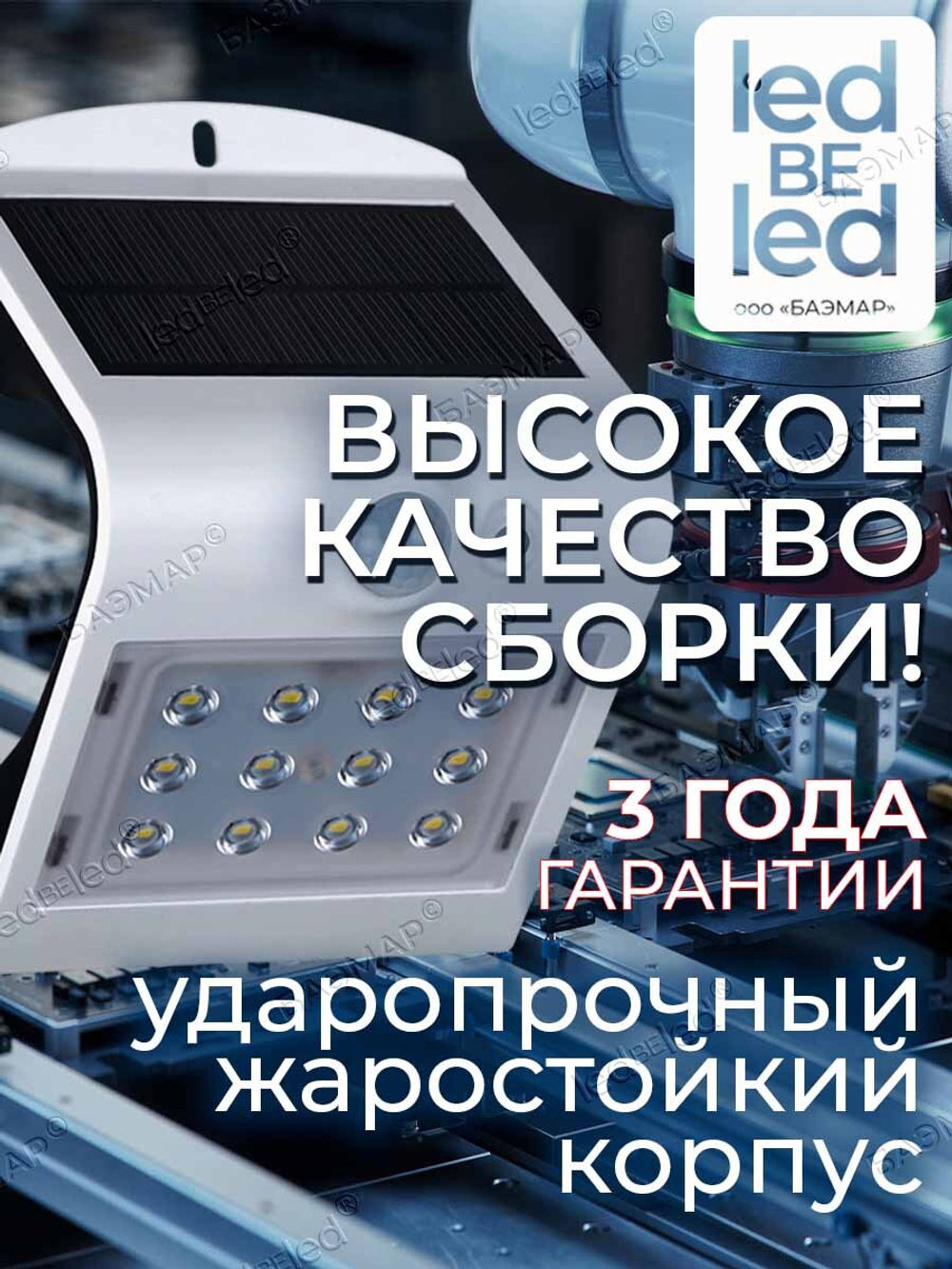 Уличный светильник на солнечной батарее с датчиком движения и света ledBEled 1.5W 220LM, настенный светодиодный фонарь