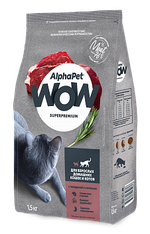 Alphapet 0,35кг "WOW" Сухой корм для стерилизованных кошек, индейка и потрошки
