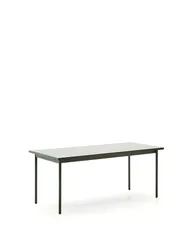 Уличный стол Maurina из зеленой оцинкованной стали с плиткой цвета экрю 182 x 91 см