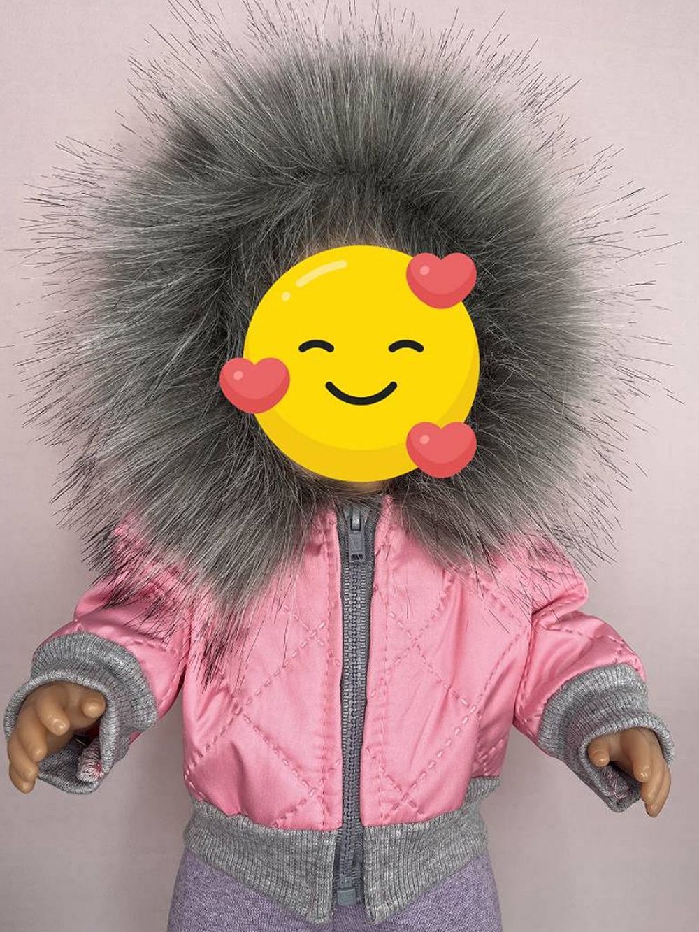 Куртка зимняя розового цвета для кукол 43 см (1001)