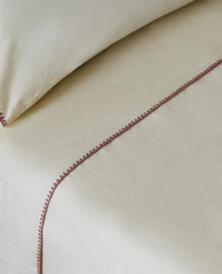 ZARA HOME ДЕТСКАЯ ПРОСТЫНЯ С ВЫШИВКОЙ, РОЗОВЫЙ