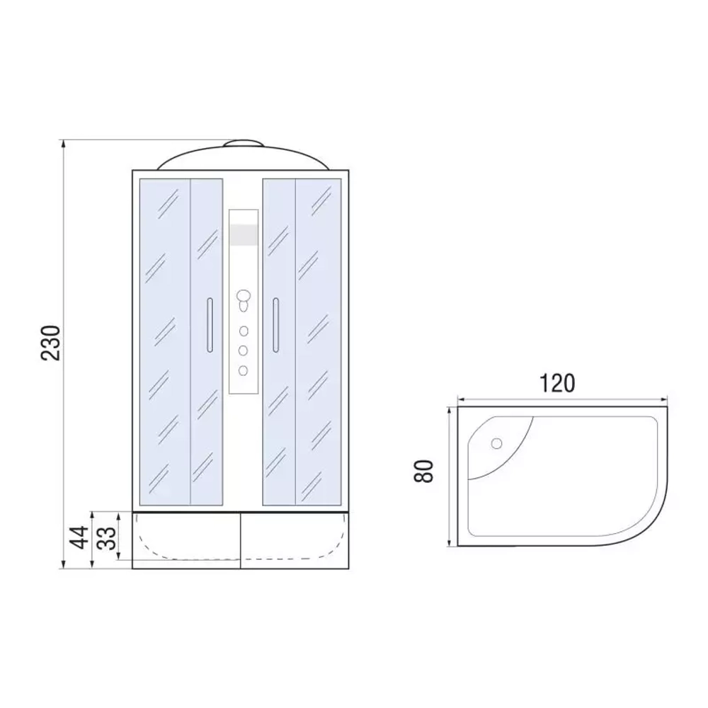 Душевая кабина River Dunay XL 120/80/44 TH L