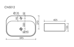 Умывальник чаша накладная овальная Element 595x420x155мм
