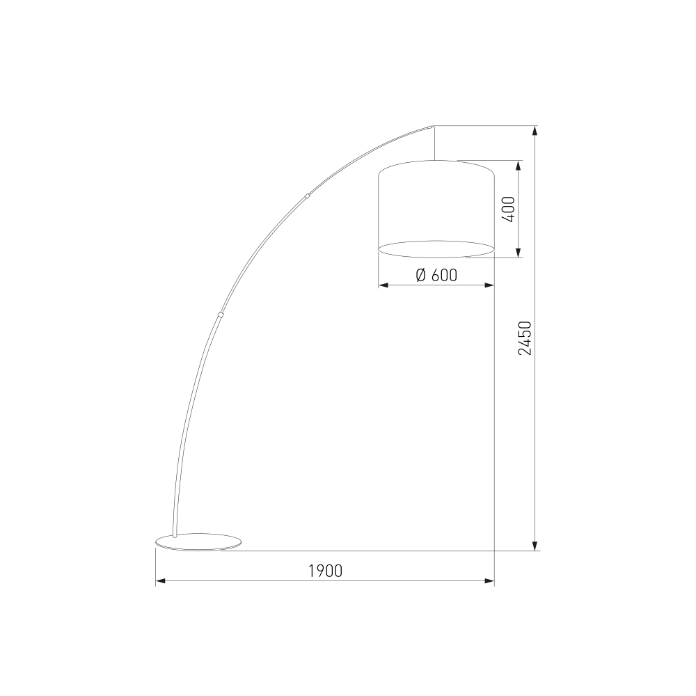 Напольный светильник с тканевым абажуром 5485 Moby Black