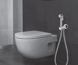 Bossini Paloma Brass Mixer Set гигиенический комплект: смеситель прогрессивный, душ, шланг 1250 мм, держатель с шланговым подключением, цвет хром