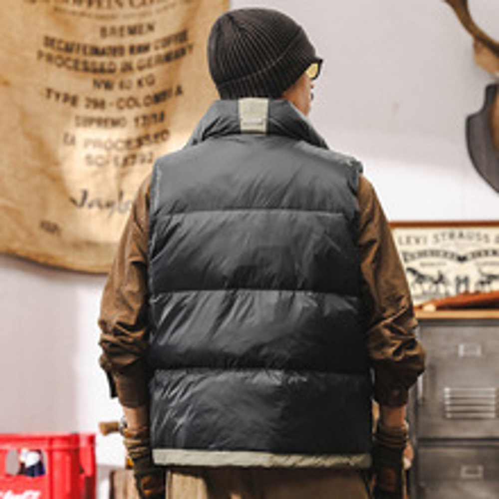 Пуховик-жилет из 90% белого утиного пуха, соответствующий национальным стандартам, для зимы, с высоким содержанием пуха, очень теплый.