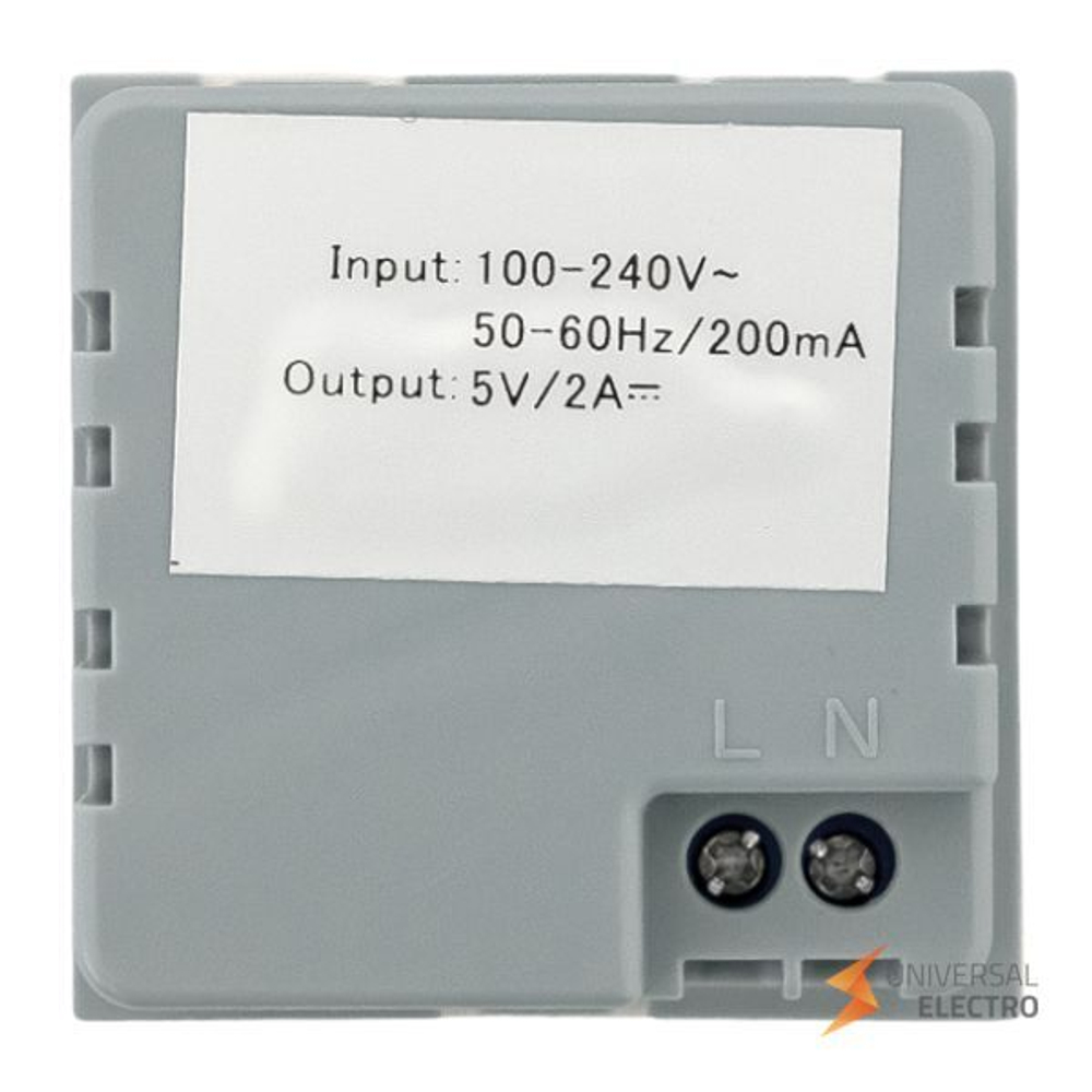 Розетка USB A+A, 2,1А, 2 гнезда, без индикатора EKF