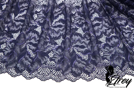 03-266 Кружево эластичное 23 см, темно-синий 061