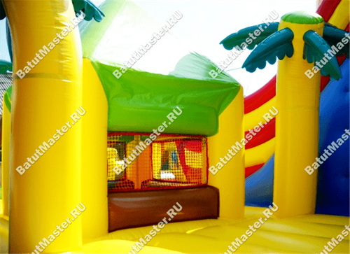 Большой надувной батут "Говорящая акула" 15*14*8 м