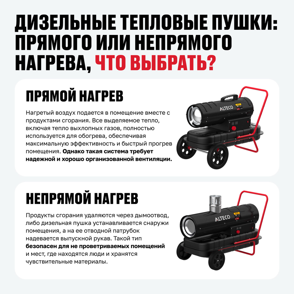 Дизельная тепловая пушка непрямого нагрева ALTECO DH 80 NL