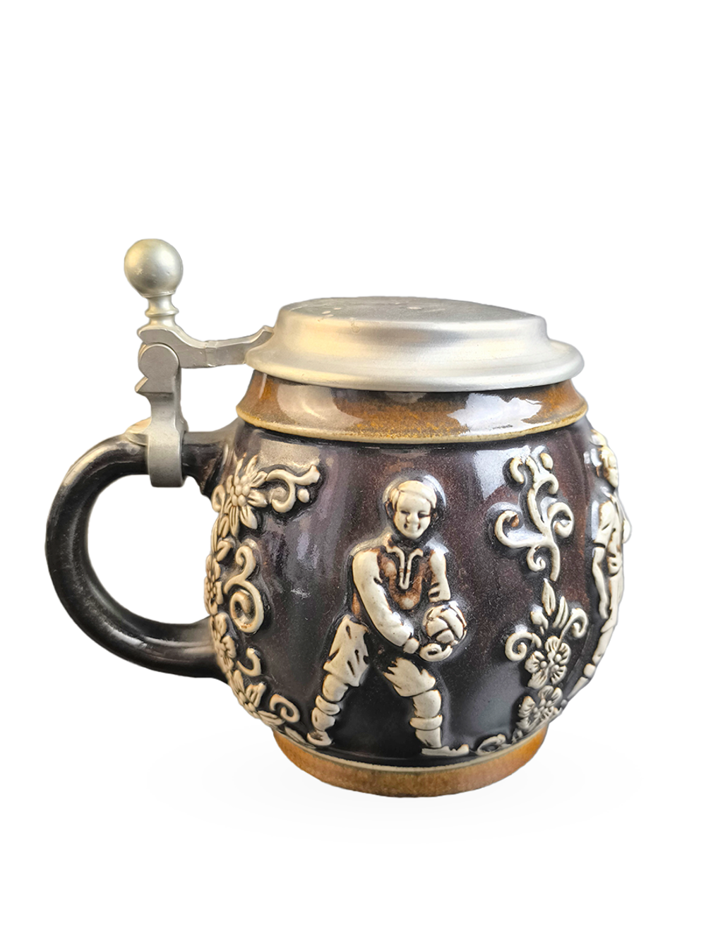 Кружка пивная (керамика с оловянной крышкой) Германия