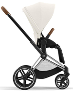 Коляска 3 в 1 Cybex Priam IV Chrome Brown complete и автокресло Cloud T i-Size Peach Pink Plus Off White