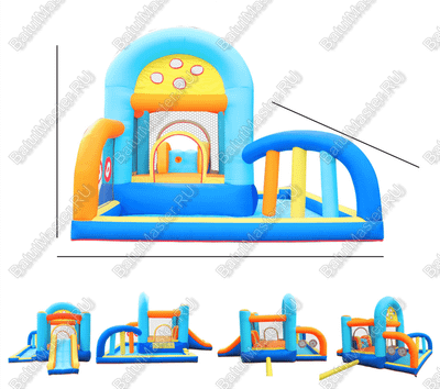 Батут для детей для дома "Веселая игра" 4*4*2,5 м