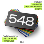 Номер на дверь 548, табличка на дверь для офиса, квартиры, кабинета, аудитории, склада, черная 120х70 мм, Айдентика Технолоджи