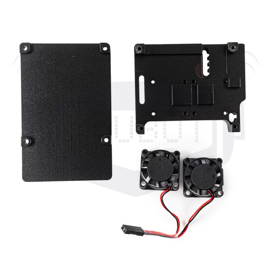 Охлаждающий корпус из алюминиевого сплава для Raspberry Pi с двойным вентилятором (case B)