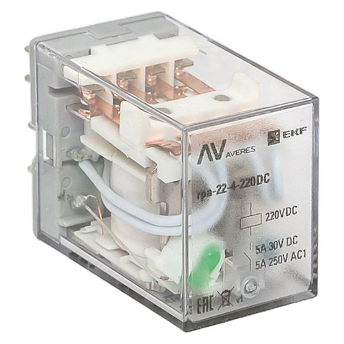 Реле промежуточное RPA 22/4 5A 220В DC EKF AVERES (20.00 шт.)