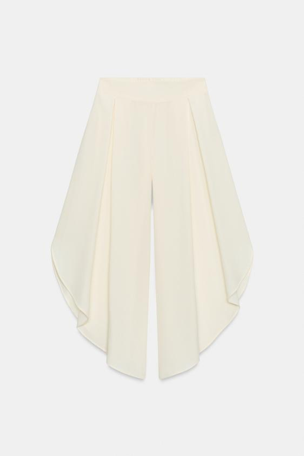 ZARA ЛЕГКИЕ БРЮКИ С РАЗРЕЗАМИ, ЭКРЮ