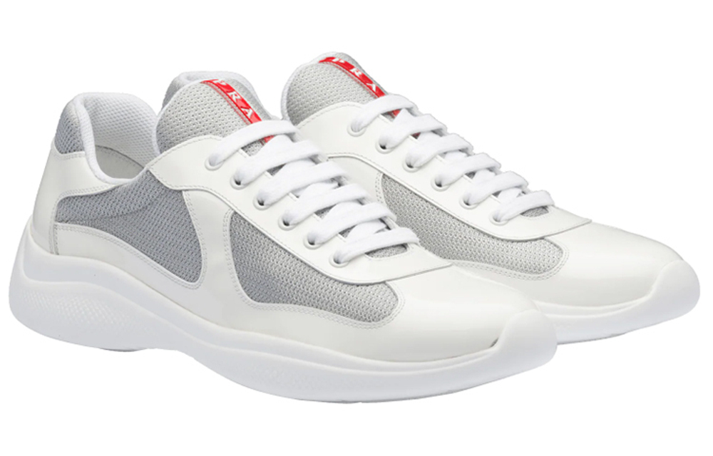 PRADA Prada patent leather fabric sports shoes silver