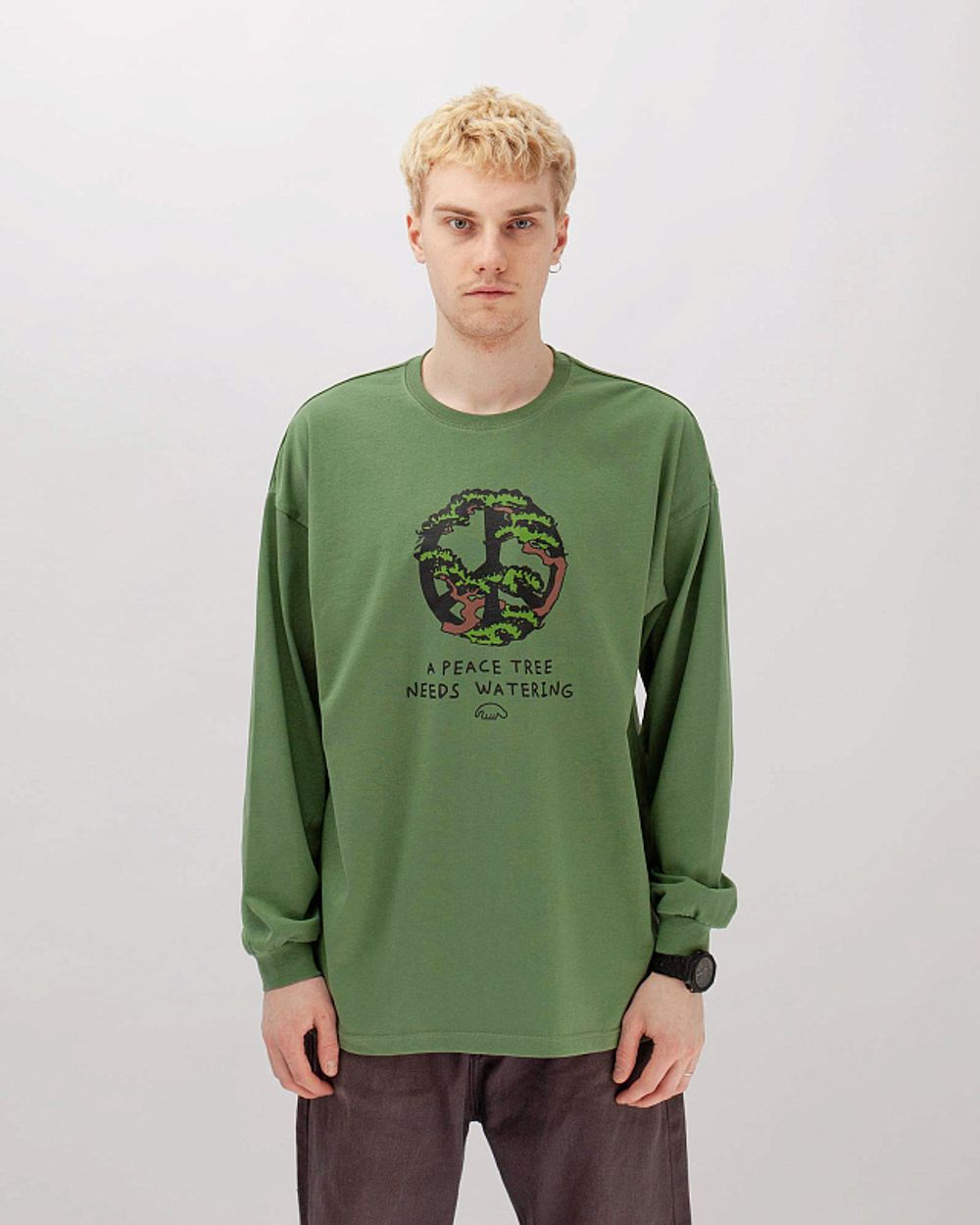 Лонгслив Anteater Peace Tree Зеленый