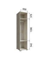 Шкаф-пенал Лилль с полками дуб крафт белый