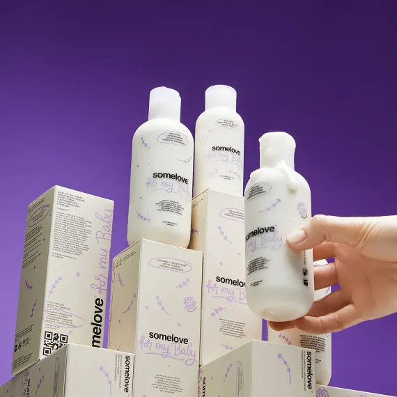 Увлажняющее молочко после купания новорождённого Somelove с ароматом ванили и лаванды 200мл