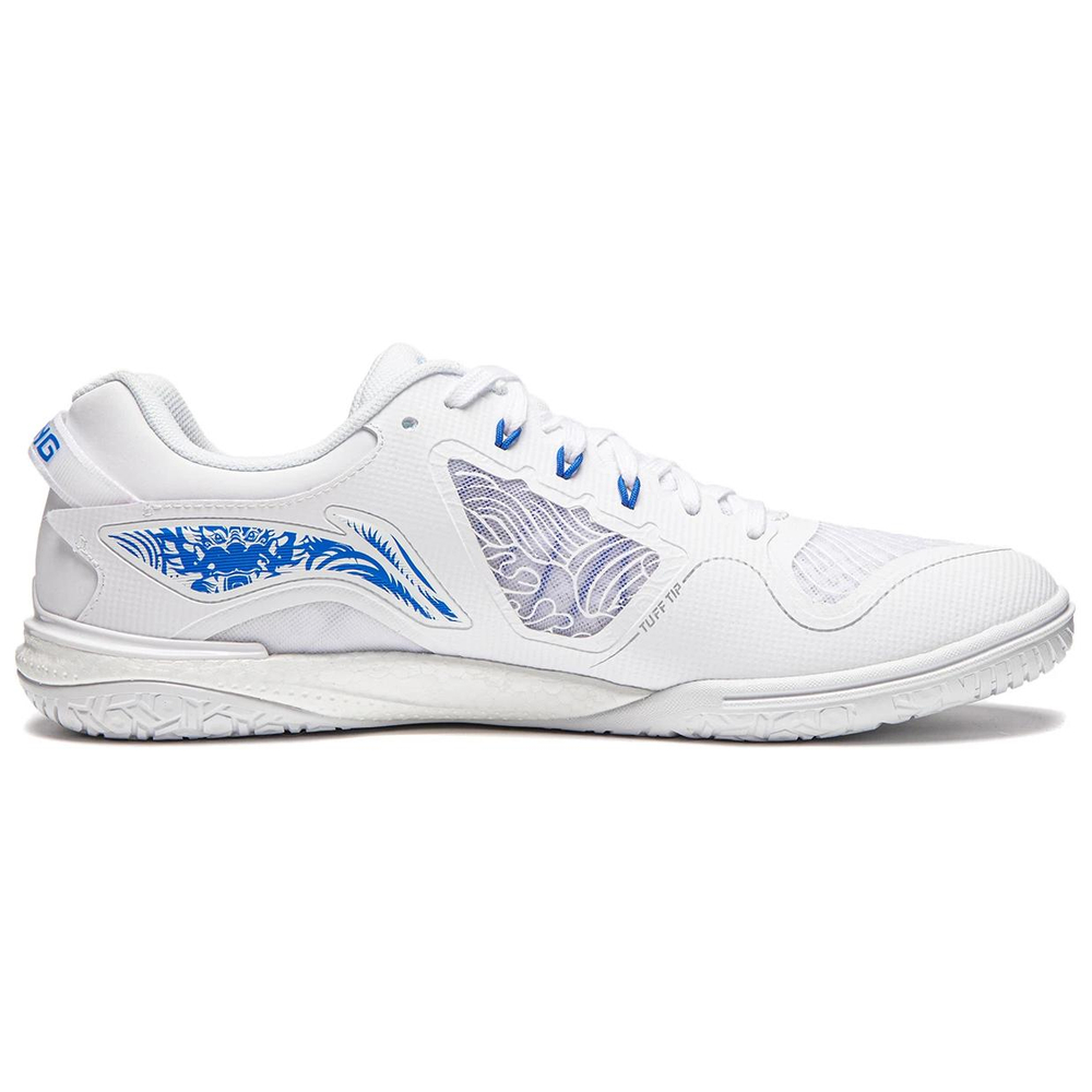 Li Ning Kirin 3.0 Cushioning, Wear Resistant Low top Table Tennis Shoes Unisex White Blue
