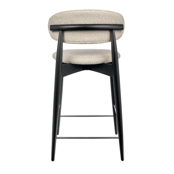 Полубарный стул Mod, черный, бежевое букле