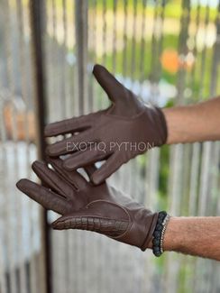 Мужские перчатки из кожи крокодила AC-131