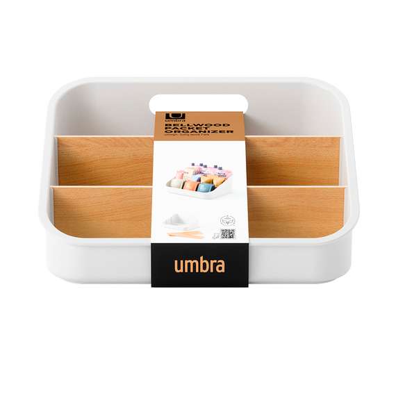 Органайзер bellwood, 26х13 см, белый/натуральное дерево